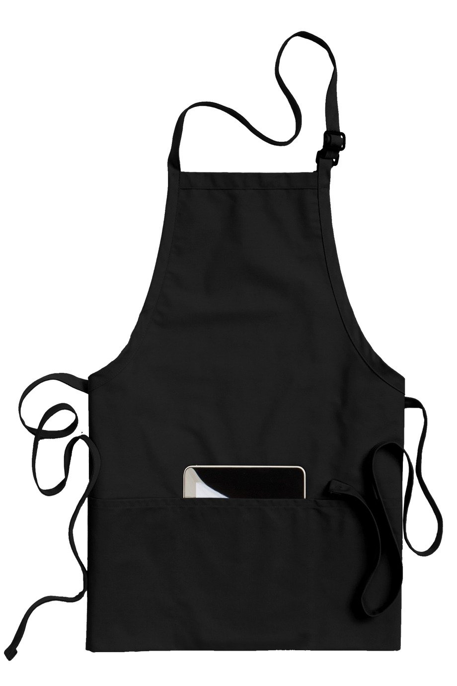 Edwards Black Bib Adjustable Apron (3 Pockets)