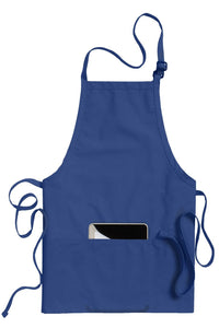 Edwards Royal Blue Bib Adjustable Apron (3 Pockets)