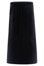 Fame Black & White Pinstripe Full Length Bistro Apron (2 Pockets)