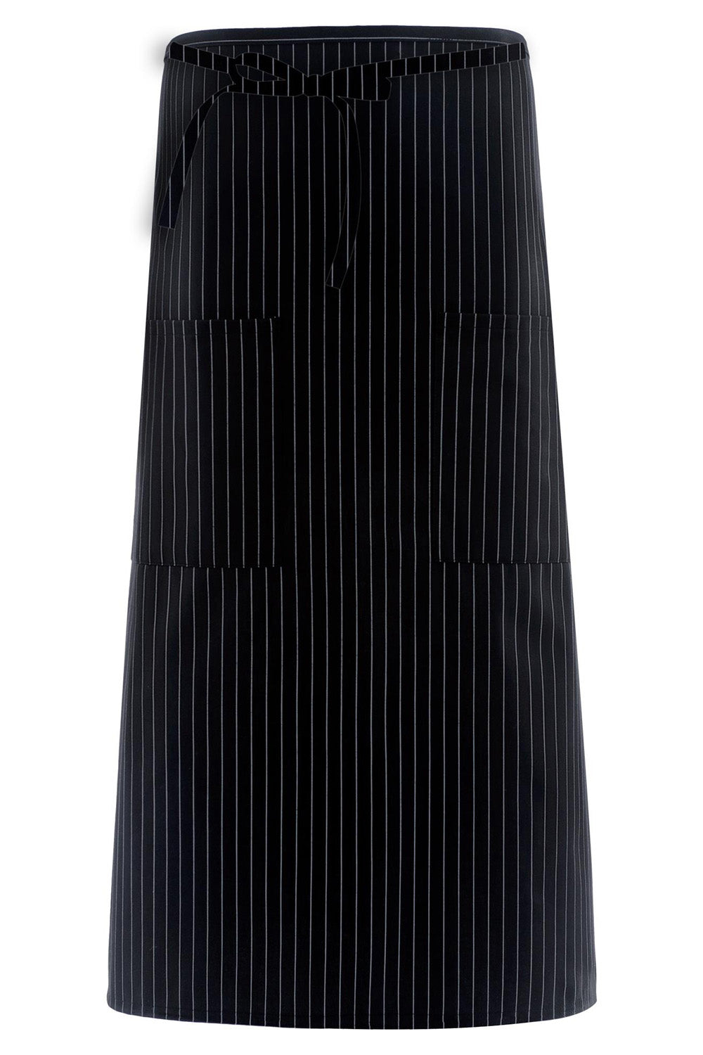 Fame Black & White Pinstripe Bistro Apron (2 Pockets)