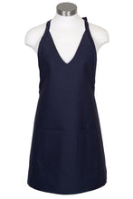 Fame Navy V-Neck Bib Adjustable Apron (2 Patch Pockets)