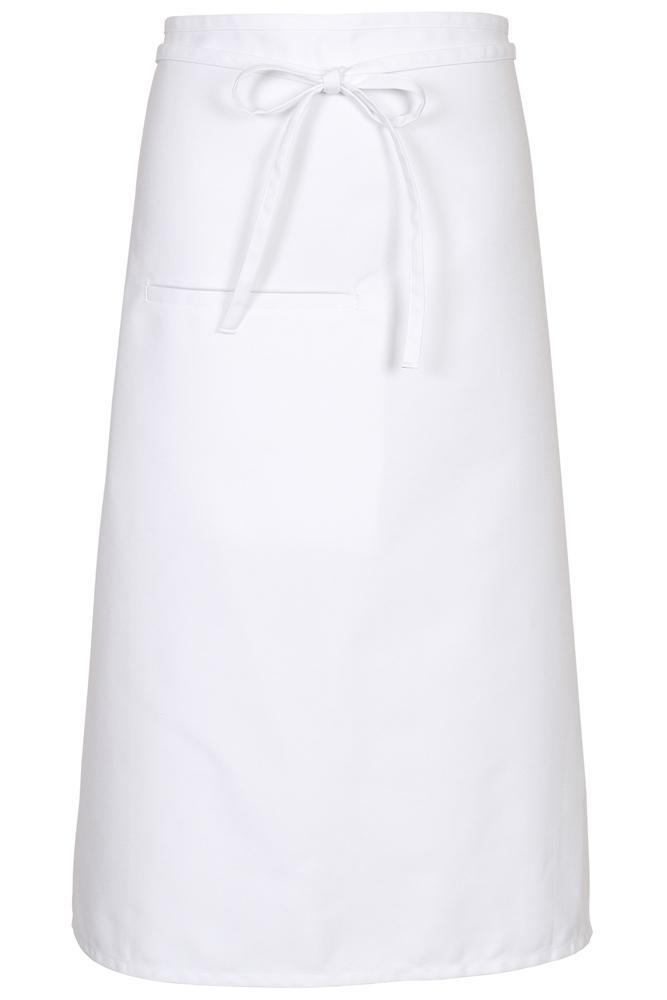 Fame White Bistro Apron (1 Inset Pocket)