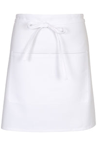 Fame White Half Bistro Apron (2 Patch Pockets)