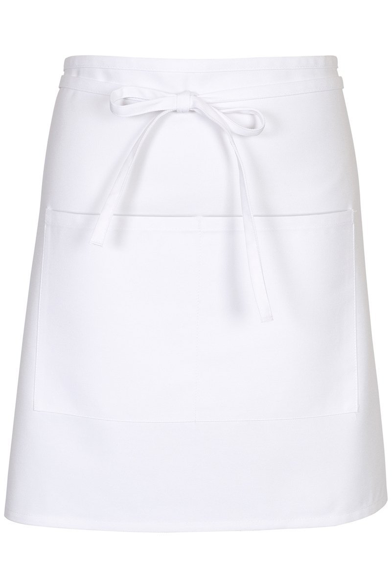 Fame White Half Bistro Apron (2 Patch Pockets)