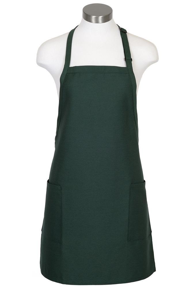 Fame Hunter Green Bib Adjustable Apron (2-Patch Pockets)