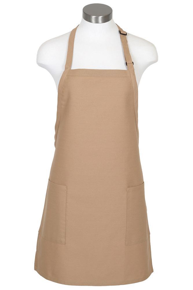 Fame Khaki Bib Adjustable Apron (2-Patch Pockets)