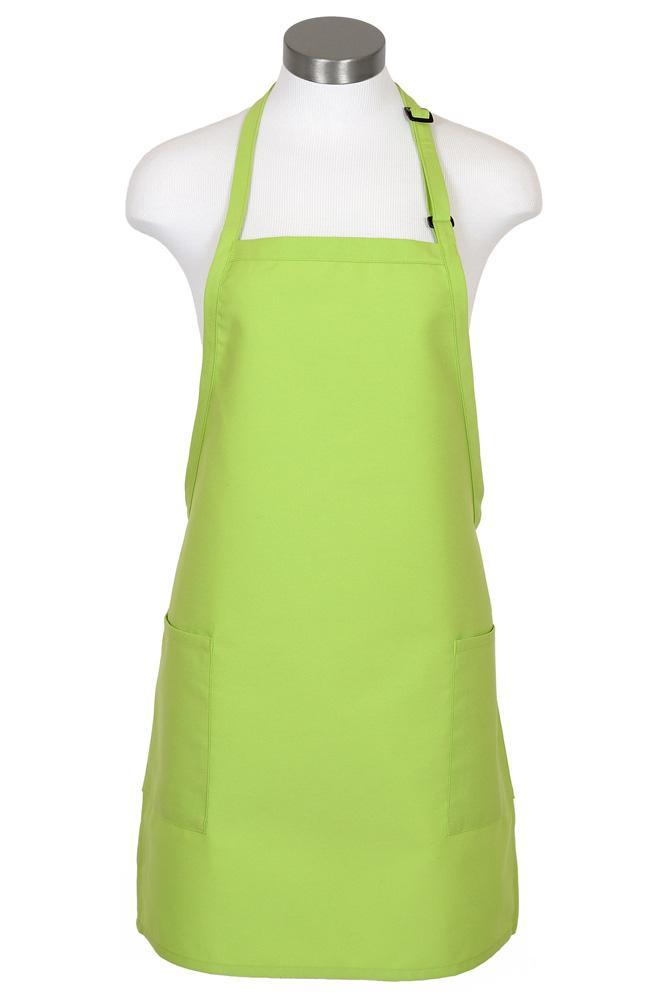 Fame Lime Bib Adjustable Apron (2-Patch Pockets)