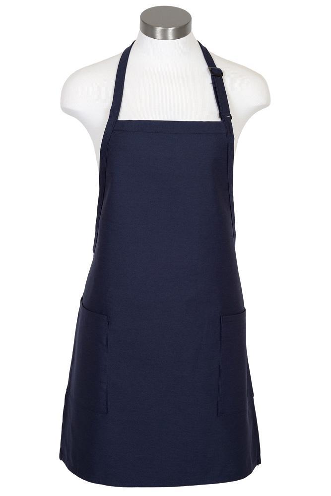 Fame Navy Bib Adjustable Apron (2-Patch Pockets)