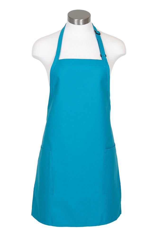 Fame Turquoise Bib Adjustable Apron (2-Patch Pockets)