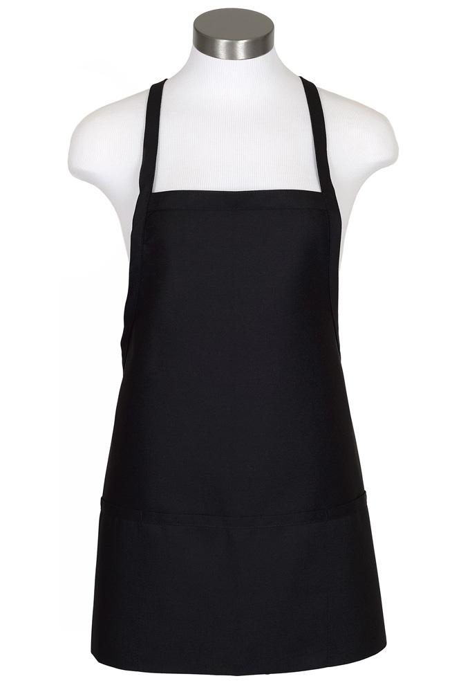 Fame Black Criss Cross Bib Apron (3 Pockets)