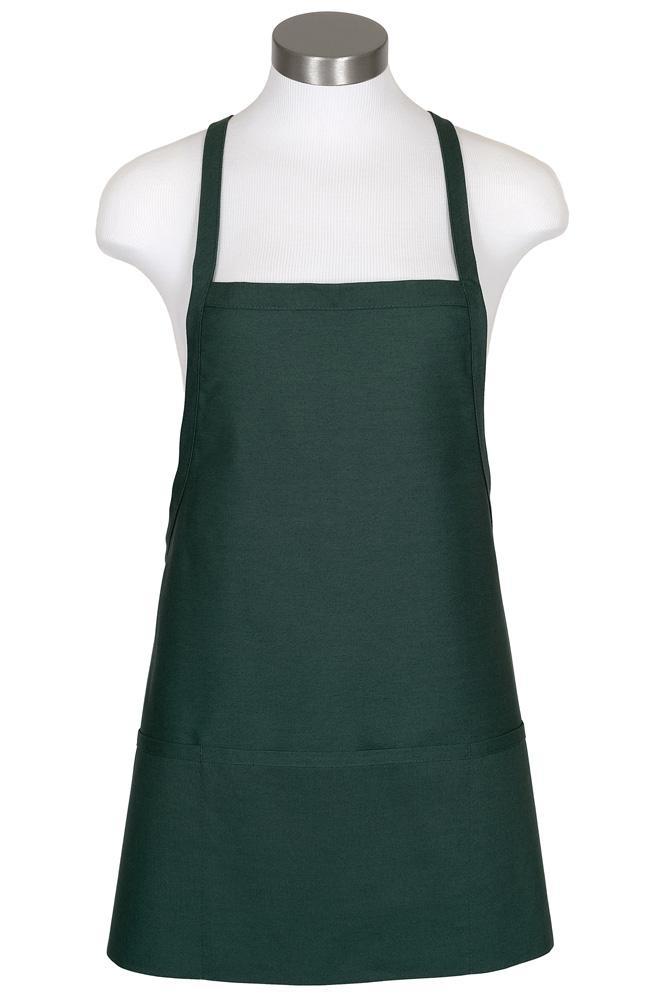 Fame Hunter Green Criss Cross Bib Apron (3 Pockets)