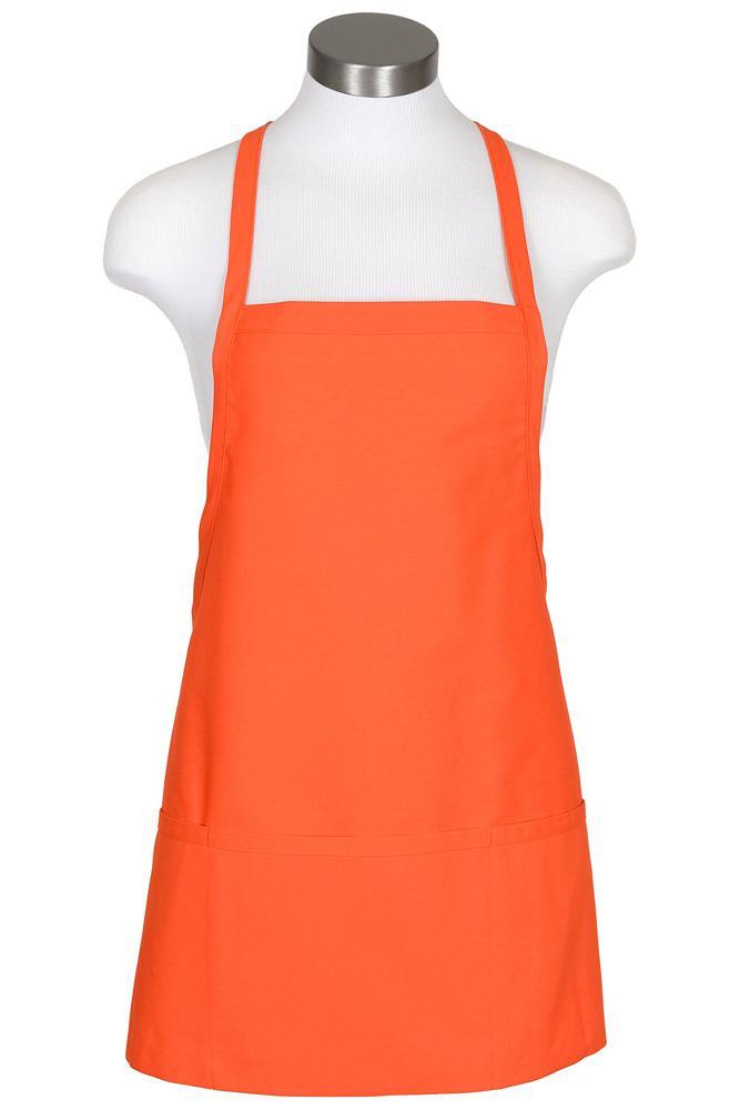 Fame Orange Criss Cross Bib Apron (3 Pockets)