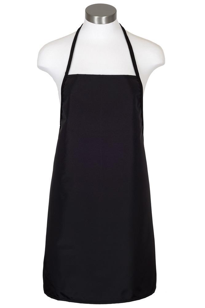 Fame Black Water Repellant Bib Apron (No Pockets)