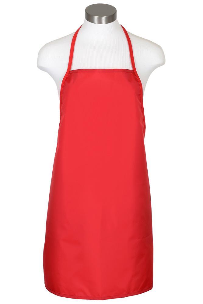 Fame Red Water Repellant Bib Apron (No Pockets)