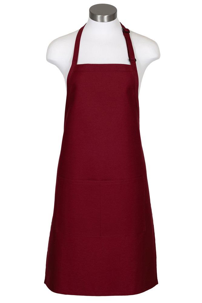 Fame Burgundy Bib Adjustable Apron (2 Pockets)