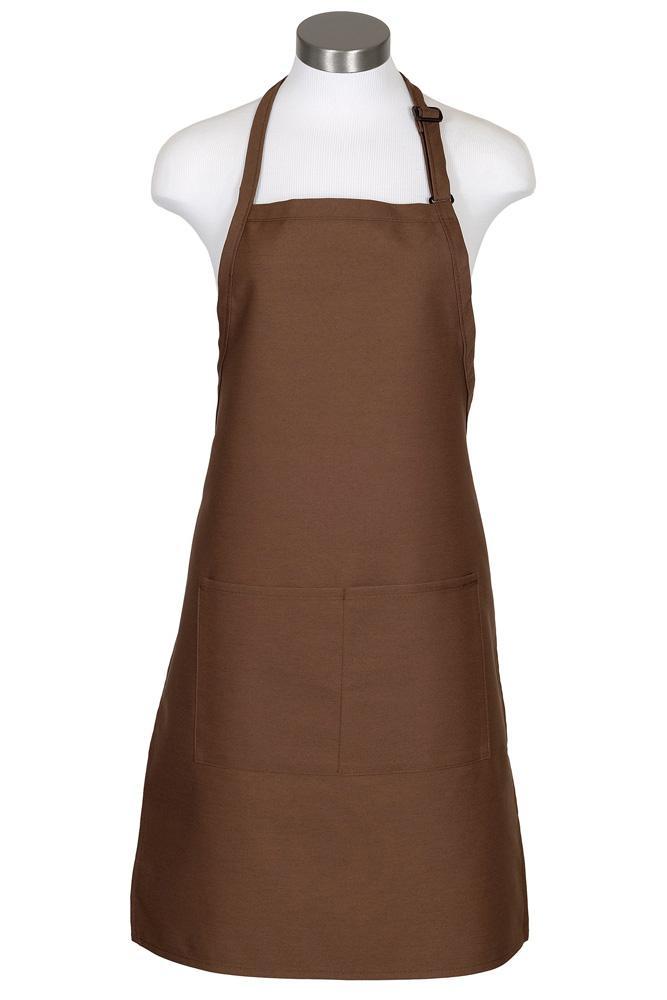 Fame Mocha Bib Adjustable Apron (2 Pockets)