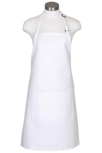 Fame White Bib Adjustable Apron (2 Pockets)