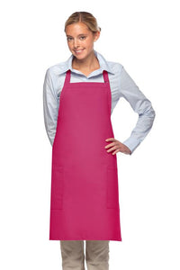 Cardi / DayStar Hot Pink Deluxe Bib Adjustable Apron (2 Pockets)