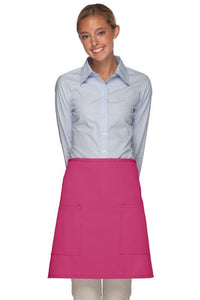 Cardi / DayStar Hot Pink Half Bistro Apron (2 Patch Pockets)