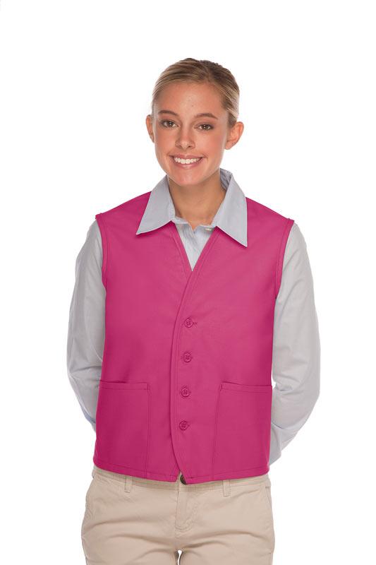 Cardi / DayStar Hot Pink 4-Button Unisex Vest with 2 Pockets