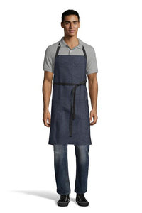 UT Black Collection Indigo Denim / Black Rebel Bib Apron (3 Pocket)