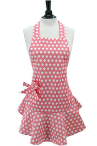 Jessie Steele Geranium Pink & White Polka Dot Josephine Apron