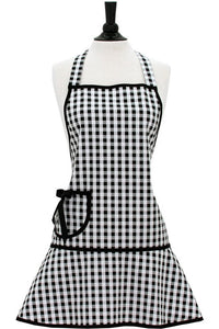 Jessie Steele Black & White Gingham Carmen Apron