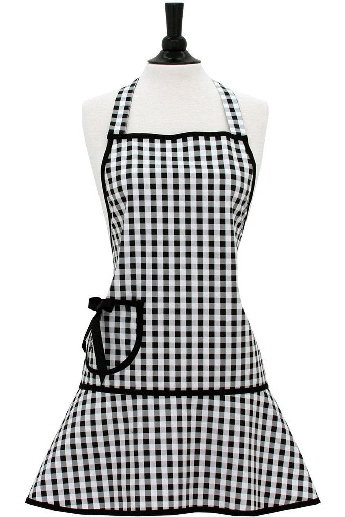 Jessie Steele Black & White Gingham Carmen Apron