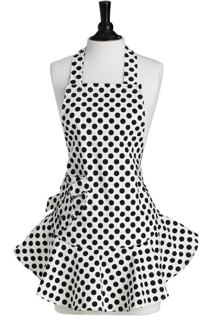 Jessie Steele Cream & Black Polka Dot Josephine Apron