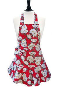 Jessie Steele Red & White Floral Josephine Apron