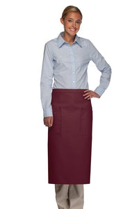 Cardi / DayStar Maroon Full Bistro Apron (2 Pockets)