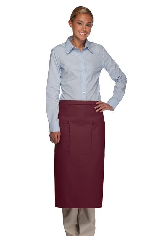 Cardi / DayStar Maroon Full Bistro Apron (2 Pockets)