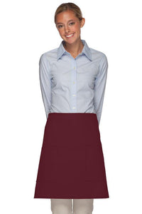 Cardi / DayStar Maroon Half Bistro Apron (2 Patch Pockets)