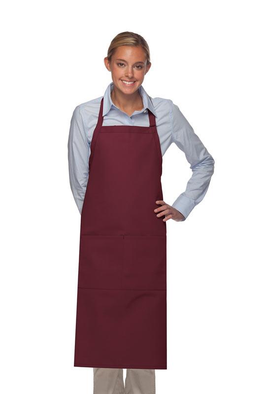 Cardi / DayStar Maroon Deluxe XL Butcher Adjustable Apron (2 Pockets)