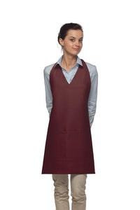 Cardi / DayStar Maroon Deluxe V-Neck Tuxedo Apron (2 Pockets)