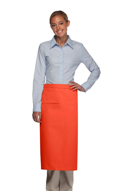 Cardi / DayStar Orange Full Bistro Apron (1 Inset Pocket)