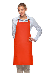 Cardi / DayStar Orange Deluxe Bib Adjustable Apron (2 Pockets)