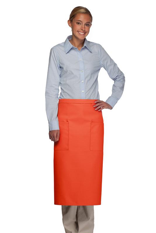 Cardi / DayStar Orange Full Bistro Apron (2 Pockets)