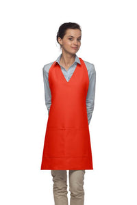 Cardi / DayStar Orange Deluxe V-Neck Tuxedo Apron (2 Pockets)