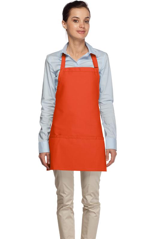 Cardi / DayStar Orange Deluxe Deluxe Bib Adjustable Apron (3 Pockets)