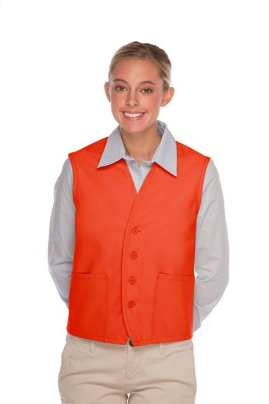 Cardi / DayStar Orange 4-Button Unisex Vest with 2 Pockets