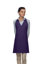 Cardi / DayStar Purple Deluxe V-Neck Adjustable Tuxedo Apron (2 Pockets)