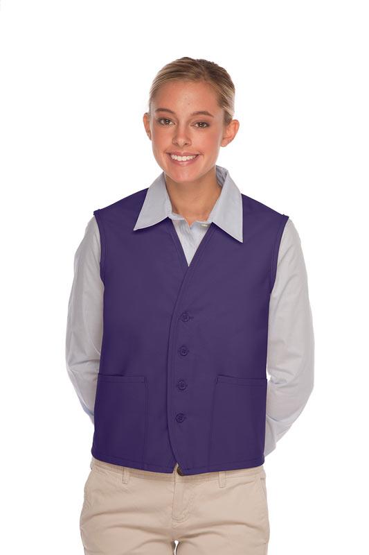 Purple 4-Button Unisex Vest with 2 Pockets – ApronWarehouse