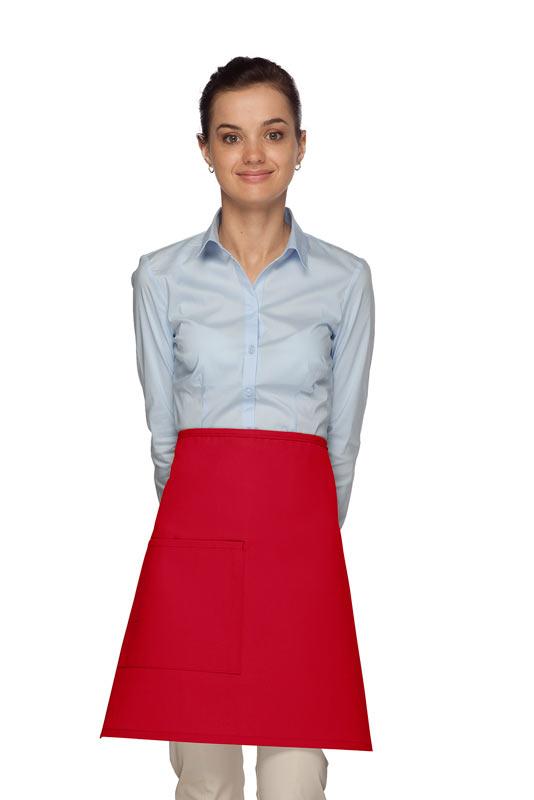 Cardi / DayStar Red Half Bistro Apron (1 Pocket)