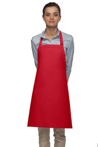 Cardi / DayStar Red Deluxe Bib Adjustable Apron (No Pockets)