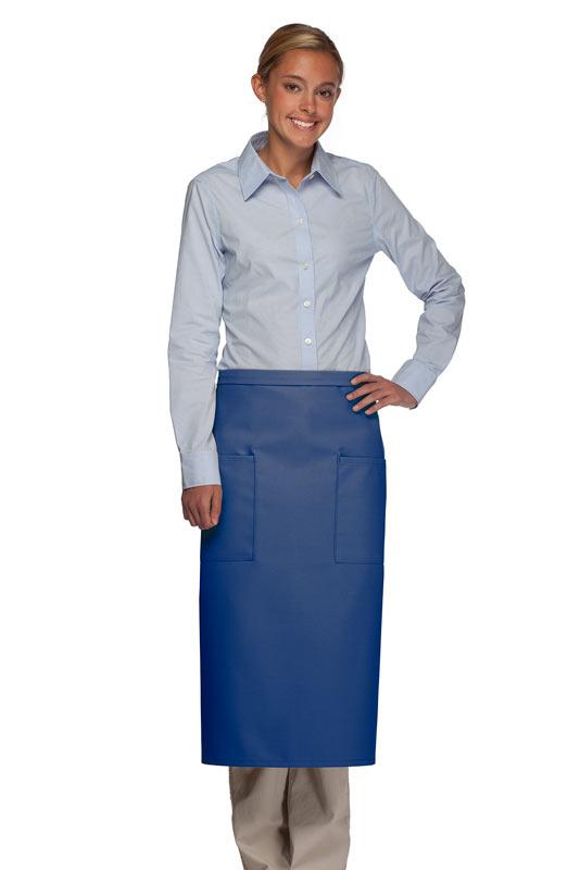 Cardi / DayStar Royal Blue Full Bistro Apron (2 Pockets)