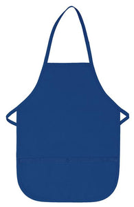 Cardi / DayStar Royal Blue Kid's XL Bib Apron (2 Pockets)