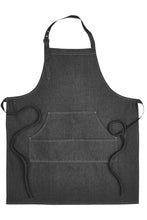 Artisan Collection by Reprime Black Denim Bib Adjustable Apron (4 Pocket Pouch)