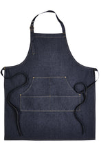 Artisan Collection by Reprime Indigo Denim Bib Adjustable Apron (4 Pocket Pouch)