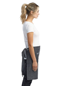 Artisan Collection by Reprime Black Denim Mid-Length Waist Apron (1 Wide Pocket)